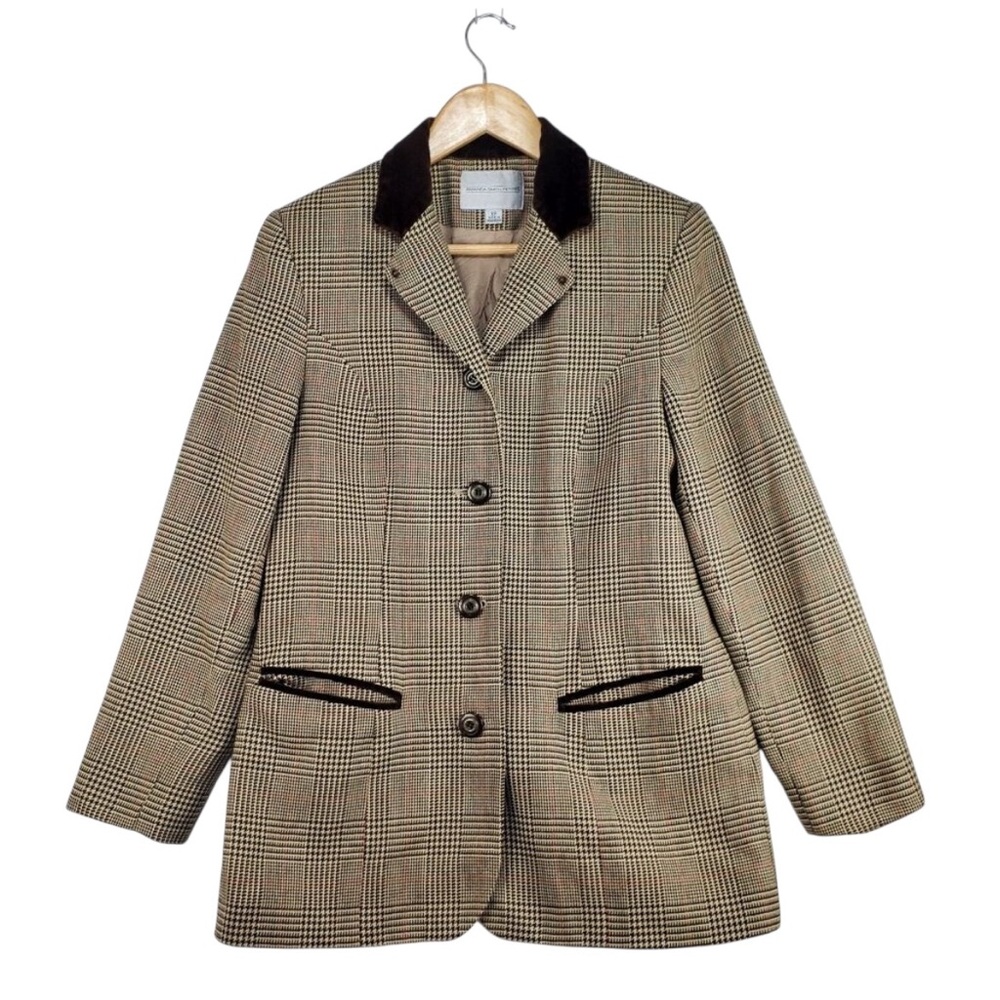 Amanda Smith Checkered Blazer with Black Trim
